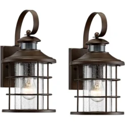 John Timberland Hogan 14" High Bronze Motion Sensor Outdoor Wall Light Set Of 2 -John Timberland Shop GUEST e7d3eee2 dd64 4d73 80a3 8735661825aa