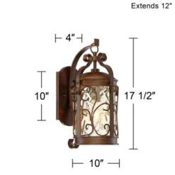 John Timberland Conway Vintage Rustic Outdoor Wall Light Fixture Oil Rubbed Bronze Scroll 17 1/2" Amber Hammered Glass For Post Exterior Barn Deck -John Timberland Shop GUEST e7f76c44 6eb2 4989 a42f 1b4623d290bb
