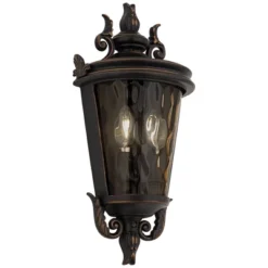 John Timberland Casa Marseille Rustic Outdoor Wall Light Fixture Veranda Bronze Scroll 17" Champagne Hammered Glass For Post Exterior Barn Deck House -John Timberland Shop GUEST e94f17cb 60b7 45c0 b87f 9fd212926a49