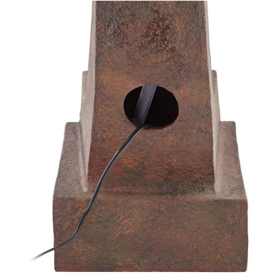 Pagoda 31" High Large Zen Japanese Indoor Outdoor Decor Rust Stone Floor Fountain With Light LED Waterfall Outside Garden Patio Yard 7 Pagoda 31" High Large Zen Japanese Indoor Outdoor Decor Rust Stone Floor Fountain With Light LED Waterfall Outside Garden Patio Yard - Image 7