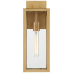 John Timberland Titan Modern Outdoor Wall Light Fixtures Set Of 2 Soft Gold Rectangular Frame 17" Clear Glass For Post Exterior Barn -John Timberland Shop GUEST e9f116b5 e3f7 4b72 aae9 d9340c1f3a34