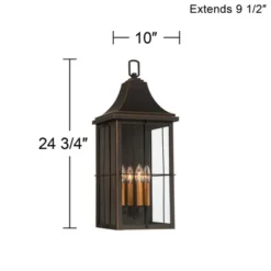 John Timberland Sunderland Rustic Mission Outdoor Wall Light Fixture Black Gold 24 3/4" Clear Glass For Post Exterior Barn Deck House Porch Yard Patio -John Timberland Shop GUEST ebe262c2 a4cc 46ff a8d2 14bbfde58e8a