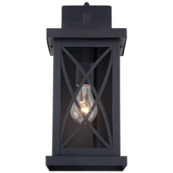John Timberland Woodland Park Mission Outdoor Wall Light Fixtures Set Of 2 Black Metal Dusk To Dawn 15" Clear Glass For Post Exterior Barn Porch -John Timberland Shop GUEST ec13c9ff 738d 49c2 9f60 754ce054d134