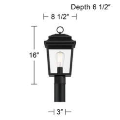 John Timberland Bellis Verde 16" High Traditional Outdoor Post Mount Light Fixture Pole Porch Waterproof Textured Black Metal Clear Glass Shade -John Timberland Shop GUEST ec346c63 d2ed 4b94 8a49 e7be71fb7b75