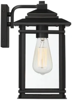 John Timberland North House Mission Outdoor Wall Light Fixtures Set Of 2 Matte Black 12" Clear Glass For Post Exterior Barn Deck House Porch -John Timberland Shop GUEST ece9e37d cd91 4359 ad44 6e8aa2a6ca00