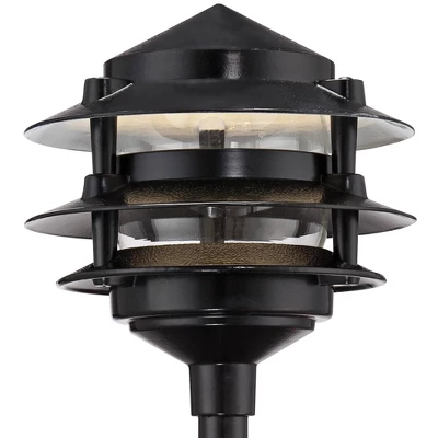 John Timberland Three-Tier Pagoda 11" High Black Modern LED Landscape Path Light 2 John Timberland Three-Tier Pagoda 11" High Black Modern LED Landscape Path Light - Image 2