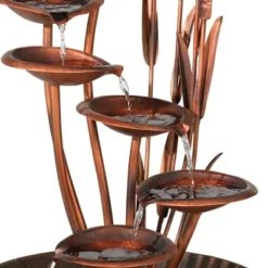 John Timberland Water Lilies And Cat Tails Rustic Cascading Outdoor Floor Water Fountain 33" For Yard Garden Patio Home Deck Porch House Exterior Roof -John Timberland Shop GUEST eee887f8 4503 44e6 afc9 b925edf8defa