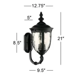 John Timberland Bellagio Vintage Rustic Outdoor Wall Light Fixture Textured Black Upbridge 21" Clear Hammered Glass For Post Exterior Barn Deck House -John Timberland Shop GUEST f000e48b b687 40b6 8951 03ded90416ad