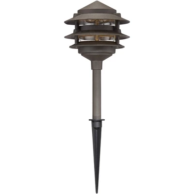 John Timberland Three-Tier Pagoda 11" High Bronze LED Landscape Path Light 4 John Timberland Three-Tier Pagoda 11" High Bronze LED Landscape Path Light - Image 4