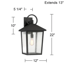 John Timberland Westmont 22" High Modern Outdoor Wall Light Fixture Mount Porch House Exterior Weatherproof Sand Black Aluminum Seeded Glass Shade -John Timberland Shop GUEST f054b42a 4293 42f1 b266 800498b7297d