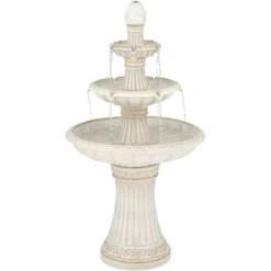 Formentera 45 1/4" High Large Italian Outdoor Decor Off-White Ceramic Floor Fountain With Light LED 3-Tier Outside Garden Patio Yard -John Timberland Shop GUEST f0cdb4cd 45b9 48e3 8c59 d09dddc8c152