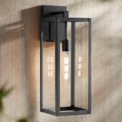 John Timberland Titan Modern Outdoor Wall Light Fixtures Set Of 2 Mystic Black Rectangular Frame 20" Clear Glass For Post Exterior Barn -John Timberland Shop GUEST f12df7ee a37d 4d44 a879 b7d957087f7a