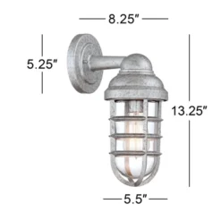 John Timberland Marlowe Industrial Outdoor Wall Light Fixture Galvanized Cage 13 1/4" Clear Glass For Post Exterior Barn Deck House Porch Yard Patio -John Timberland Shop GUEST f220d01c 0ab9 449f aabc ddbb4adc068e