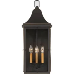 John Timberland Sunderland Rustic Mission Outdoor Wall Light Fixture Black Gold 24 3/4" Clear Glass For Post Exterior Barn Deck House Porch Yard Patio -John Timberland Shop GUEST f281d494 14ea 4590 a0ea e479d7e43edb
