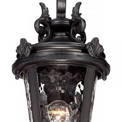 John Timberland Casa Marseille Vintage Rustic Outdoor Wall Light Fixture Black Scroll 19" Clear Hammered Glass For Post Exterior Barn Deck House Porch 2 John Timberland Casa Marseille Vintage Rustic Outdoor Wall Light Fixture Black Scroll 19" Clear Hammered Glass For Post Exterior Barn Deck House Porch - Image 2
