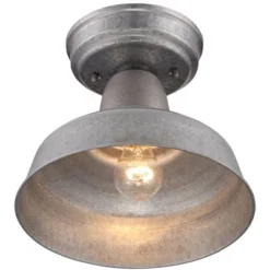 John Timberland Urban Barn Rustic Industrial Farmhouse Semi Flush Mount Outdoor Ceiling Light Galvanized Metal 8 3/4" For Post Exterior Barn Deck Yard -John Timberland Shop GUEST f3ae8d49 fe14 4eb7 903c 538833db96f3