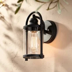 John Timberland Rustic Farmhouse Outdoor Wall Light Fixtures Set Of 2 Black 10 1/4" Clear Glass For Exterior Barn Deck House Porch Yard Patio Outside -John Timberland Shop GUEST f42dcf23 3042 439b b220 24193569cac9