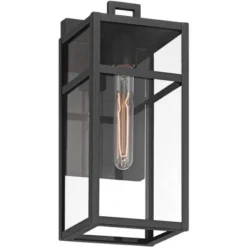 John Timberland San Lucas 14 1/2" High Modern Outdoor Wall Light Fixture Mount Porch House Exterior Weatherproof Sand Black Metal Clear Glass Shade -John Timberland Shop GUEST f4e960ae eb16 4b43 90ea 0d6304b3e8fb 1