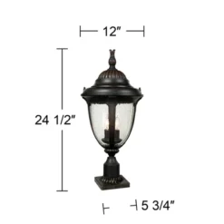 John Timberland Casa Sierra Vintage Rustic Outdoor Post Light Bronze With Pier Adapter 24 1/2" Clear Seeded Glass For Exterior Barn Deck House Porch -John Timberland Shop GUEST f4ef5e31 4b1c 4b45 b1ee 01a65fad053a