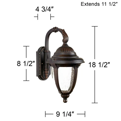 John Timberland Casa Sierra Rustic Vintage Outdoor Wall Light Fixture Bronze Downbridge 18 1/2" Clear Seedy Glass For Post Exterior Barn Deck House 2 John Timberland Casa Sierra Rustic Vintage Outdoor Wall Light Fixture Bronze Downbridge 18 1/2" Clear Seedy Glass For Post Exterior Barn Deck House - Image 2