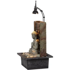 John Timberland Namaste Buddha Zen Waterfall Indoor Tabletop Water Fountain With LED Light 11 1/2" For Table Office Desk Home Bedroom Meditation -John Timberland Shop GUEST f608a2d6 7f76 4187 a31d d8e41ef7438e