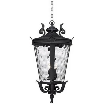 John Timberland Casa Marseille Rustic Outdoor Light Textured Black Scroll 30" Clear Hammered Glass Damp Rated For Post Exterior Barn Deck House Porch 4 John Timberland Casa Marseille Rustic Outdoor Light Textured Black Scroll 30" Clear Hammered Glass Damp Rated For Post Exterior Barn Deck House Porch - Image 4