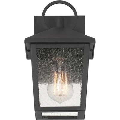 John Timberland Westmont 10 1/2" High Modern Outdoor Wall Light Fixture Mount Porch House Exterior Set Of 2 Sand Black Aluminum Seeded Glass Shade 4 John Timberland Westmont 10 1/2" High Modern Outdoor Wall Light Fixture Mount Porch House Exterior Set Of 2 Sand Black Aluminum Seeded Glass Shade - Image 4