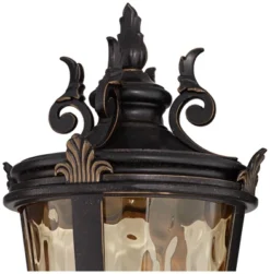 John Timberland Casa Marseille Vintage Outdoor Post Light Veranda Bronze With Pier Adaptor 28" Champagne Glass For Exterior Barn Deck House Porch Yard