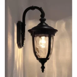John Timberland Bellagio Vintage Rustic Outdoor Wall Light Fixture Texturized Black Downbridge 16 1/2" Clear Hammered Glass For Post Exterior Barn -John Timberland Shop GUEST f8c33c84 fa00 4dfc babd 4c29cc10ad0c