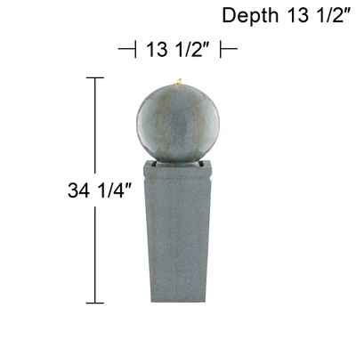 Ball And Pillar 34 1/4" High Large Modern Indoor Outdoor Decor Faux Stone Floor Fountain With Light LED Bubbler Outside Garden Patio 3 Ball And Pillar 34 1/4" High Large Modern Indoor Outdoor Decor Faux Stone Floor Fountain With Light LED Bubbler Outside Garden Patio - Image 3
