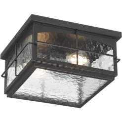 John Timberland Braylon 12" Wide Black And Hammered Glass Outdoor Ceiling Light -John Timberland Shop GUEST f985ecd7 2fda 4bb0 a5c3 b9938d28a142