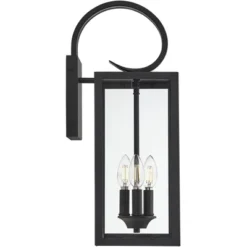 John Timberland Mira Modern Outdoor Wall Light Fixture Flat Black 21 1/2" Clear Glass For Post Exterior Barn Deck House Porch Yard Posts Patio Home -John Timberland Shop GUEST f9e699cd 42ec 4b44 a58f 9b9bd30e3e3c