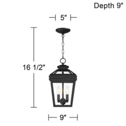 John Timberland Stratton Street Rustic Outdoor Hanging Light Textured Black Lantern 16 1/2" Clear Glass For Post Exterior Barn Deck House Porch Yard -John Timberland Shop GUEST fa0922c2 44dd 4329 a665 c1e9545bea5a