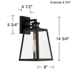 John Timberland Arrington Modern Outdoor Wall Light Fixtures Set Of 2 Black Motion Sensor 14 3/4" Clear Glass For Post Exterior Barn Deck House Porch -John Timberland Shop GUEST fa863eb7 3c41 42b7 a0f9 242e664cc560