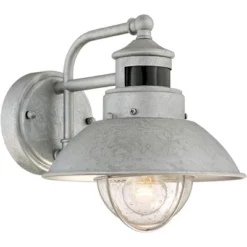 John Timberland Oberlin Rustic Industrial Farmhouse Outdoor Barn Light Fixture Galvanized Dusk To Dawn Motion Sensor 9" Clear Seedy Glass For Exterior -John Timberland Shop GUEST fb136f97 92ba 44df 9cf1 19bf4c94e6a8
