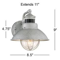 John Timberland Modern Industrial Outdoor Barn Lights Set Of 2 Metal Dusk To Dawn Motion Sensor Gooseneck 9" Clear Glass Exterior -John Timberland Shop GUEST fbd4c8f4 73dd 42e4 b9d0 472cd4aeb550