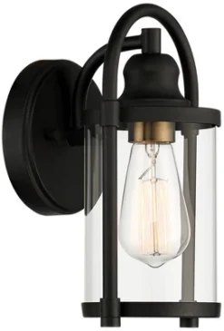 John Timberland Avani Modern Outdoor Wall Light Fixtures Set Of 2 Black Metal 10 1/4" Clear Glass For Post Exterior Barn Deck House Porch Yard Patio -John Timberland Shop GUEST fc56f346 b151 4525 bae2 7c65fd297510