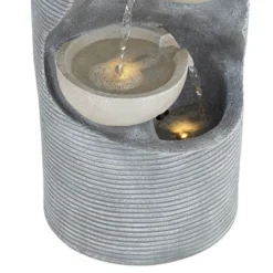 Tarin Four Bowl 31 1/2" High Large Modern Indoor Outdoor Decor Faux Stone Floor Fountain With Light LED Cascading Outside Garden -John Timberland Shop GUEST fcc75aa2 a435 4049 8c53 98fcb1d0ba8b