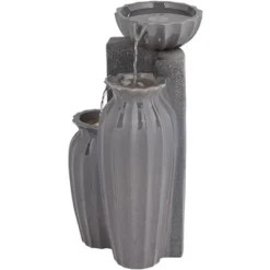 Three Bowls 26 1/2" High Large Modern Outdoor Decor Dark Gray Ceramic Floor Fountain With Light LED 3-Tier Outside Garden Patio Yard 15 Three Bowls 26 1/2" High Large Modern Outdoor Decor Dark Gray Ceramic Floor Fountain With Light LED 3-Tier Outside Garden Patio Yard -John Timberland Shop GUEST fd617898 bb01 4af4 9d1a e9b609b1a3da