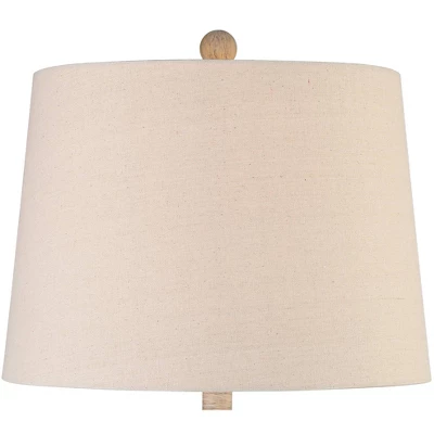 John Timberland Southwest Rustic Table Lamp 27" Tall Faux Light Wood Oatmeal Fabric Drum Shade For Living Room Bedroom Bedside Nightstand 2 John Timberland Southwest Rustic Table Lamp 27" Tall Faux Light Wood Oatmeal Fabric Drum Shade For Living Room Bedroom Bedside Nightstand - Image 2