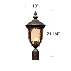 John Timberland Bellagio Rustic Outdoor Post Light Veranda Bronze 21" Hammered Glass For Exterior Barn Deck Post Light House Porch Yard Patio Home -John Timberland Shop GUEST fe293024 50a7 442a aad6 bfa4272ba0a4