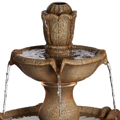 John Timberland Arosco Rustic 3 Tier Basin Outdoor Floor Water Fountain With LED Light 43" For Yard Garden Patio Home Deck Porch Exterior Balcony Roof 2 John Timberland Arosco Rustic 3 Tier Basin Outdoor Floor Water Fountain With LED Light 43" For Yard Garden Patio Home Deck Porch Exterior Balcony Roof - Image 2