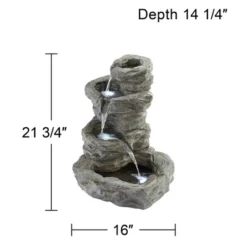 John Timberland Zen Outdoor Floor Water Fountain With Light LED 22" High 4 Tiered Cascading Rock For Yard Garden Patio Deck Home -John Timberland Shop GUEST ff132a9e de54 4247 9d2a bb85e00ee140