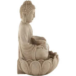 Calm Buddha 22" High Large Indoor Outdoor Decor Sand Stone Floor Fountain With Light LED Waterfall Outside Garden Patio -John Timberland Shop GUEST ffbb7a3a 5cd5 475f 8671 224a0b1a610a